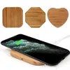 Kablosuz Şarjlar Bambu Şarj Ahşap Ahşap Pad Qi Hızlı Şarj Dock USB Kablosu Tablet iphone 11 Pro Max Samsung Note10 için