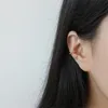 Real 925 Sterling Silver Ear Cuff Wrap Clip-On Wkręć Powrót Kolczyk Geometryczna Dwuwarstwowa Warstwa Kręcone Kolczyki Nie przebite Klipy Dla Kobiet