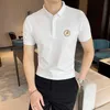 Summer POLO Shirts Men Short Sleeve Business Casual Polo Shirts Black White Lapel Slim Fit Streetwear Tee Top Male Clothing 210527