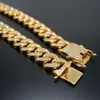 JINAO Hip Hop New Style Male Micro Pave Cubic Zircon Necklace All Iced Out Gold Color Bling Jewelry Cuban Chain X0509