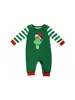 2021 noël famille correspondant tenues noël 2 pièces papa maman enfants Grinch vêtements de nuit vêtements de nuit Homewear PJs tenues H1014