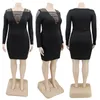 Casual jurken herfst herfst lange mouw dames kleding hoge taille dames sexy mini bodycon jurk plus size groothandel drop