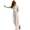 2022 Sexy Deep V Neck Jumpsuit Wedding Dresses Bridal Gowns with Pockets Long Sleeves Vestido De Fiesta De Boda Pant Suits for Women Any Occasion