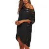 Sexy Frauen Lose Strand Kleid Tunika Solide Bikini Cover Badeanzug Bademode bademode Aushöhlen Kleider Robe De Plage