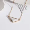 High Quality Triangle Shape Pink Crystal Lapis Lazuli Pendant Necklace for Women Gift