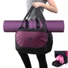 Yoga Bags Training Fitness Travel Handbag Mat Sports Bag Outdoor Waterproof Nylon Sports Gym Men Women with shoes Compartment Q0705