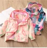 Vår Höst Girls Windbreaker Coat Jackor Baby Kids Printing Hooded Outwear Coats Jacka Kläder 211011