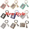 PU pulseira de couro carteira Keychain Festa Favor Borlas Bangle Chaveiro Titular Cartão Saco de Cartão Bolsa Bolsa Chaveiros Bolsa em Estoque Xu