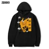 Ghost harajuku Japanse Anime kersenbloesems Hoodies Unisex Sweatshirt Grappige Print mannen Hoodie Mannelijke Streetwear Casual Jas 210813