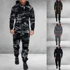 Erkek Takım Elbise Tulum Konfeksiyon Pijama Kış Erkekler Ekleme Hoodie Kazak Setleri Gevşek Fermuar Tulum Hombre Eşofman G1209