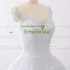 실제 이미지 웨딩 드레스 레이스 아플리케 신부 가운 Vestido de Princess Beach Dress Ball Gown