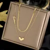 2022 New Love Heart Anhänger Halskette Flache Bottom Massive Liebe Für Frauen Gold Farbe Schmuck Geschenke
