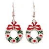 Pendientes de cristal de Navidad conjunto de encanto estilo Stud copo de nieve árbol alce campana estrella pendiente con gota que cuelga para niñas mujeres 9863897