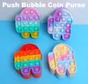 Fidget Speelgoed Munten Portemonnee Kleurrijke Push Bubble Sensory Squishy Stress Reliever Autisme Behoeften Anti-Stress Rainbow Adult Toy Small Tassen voor kinderen CC8899