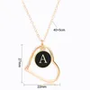 Mode creux coeur pendentif collier femmes filles couleur or chaîne A-Z lettres initiales collier fête de mariage bijoux cadeaux