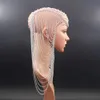 女性パーティーウェディングヘアアクセサリーヘッドピースx0625のための高級ゴールドメタルロングタッセルパンクヘアージュエリー