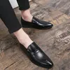 Klänning Skor Moccasins för män Läder Casual Summer Zapatos Cuero Hombre Lather Italienska Man Sko Black Lether