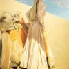 Yosimi Beige кружева длинные женщины платье элегантный летний шифон O-шеи рукава лодыжки длиной без спинки сексуальная вечеринка 210604