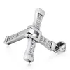 Heren roestvrijstalen hanger ketting The Movie Fast and Furious CZ Crystal Jesus Christian Cross met een Rolo Chain283m