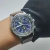 Luxury Wateproof Quartz Watches Business Casual Steel Band Watch Men's Blue Angels World Chronograph Wristwatch240m