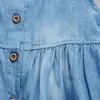 Niños infantiles niños niñas bebé sin mangas princesa vestido denim tutu vestidos breve casual superior Q0716