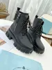 High Quality designers Women combat boots thick heels Martin Ankle Booties Genuine Leather Combated Boot ladies Winter platform shoes