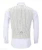 Erkek yelek yelek beyaz şerit pamuk butik ince fit takım tek göğüslü ceket gündelik Gilet Homme Düğün Stra22