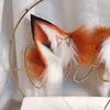 Lolita Hand Made LOL Golden Red Fox Ear Wölfe und Katzen Fox Ear Haarband Kopfbedeckung Schwanz für Mädchen Frauen Hochwertige Haarbänder 21034371886