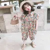 Girls Jumpsuit Summer Floral Overalls For Girl Harem Pants Korean Palysuit 210515