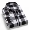 Designs camisa xadrez de flanela masculina 100% algodão primavera outono casual camisa de manga longa conforto macio fino ajuste estilos marca para homem p