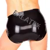 NXY Briefs och Panties Latex Svart Sex Panty Man Underkläder Slip Homme Gummi Kort med påse Underbyxor Shorts Mens Fetish 1126