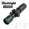 1.5-5x32 Taktisk optisk jaktomfång digital differentiering Reticle Riflescope Tactically Rifle Sight with Flip Cover