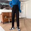 Kvinnor Pants Capris Alien Kitty Korean Folds Harem Solid Button Women Sport 2022 Chic Autumn Fashion Minimalist Casual EleAgnt