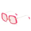 Óculos de sol 2022 Estilo personalizado tendência oval marca Miu mesmo Milan passarela colorida