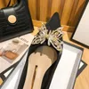 2021 di lusso strass in metallo farfalla abbellito donne pompe punta a punta in raso tacchi alti primavera estate ufficio scarpe da donna K78
