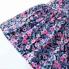 Ausverkauf Frühling V-ausschnitt Lange Blumen Druck Kleid Frauen 2021 Casual Langarm Split Kleid Strand Boho Maxi Party Vestidos x0521