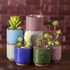 Ice Cracked Mini Ceramic Flowerpot Succulents Garden Pots Flowers Cultivate Bottom Breathable Flower Pot Home Decoration BH6124 TYJ