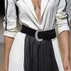 HIGH STREET Fashion Summer Designer Runway Dress Women's Elegant White Letter Sleeve Patchwork Lace Beading Belt 210521
