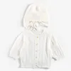 春の秋のセーターコート長袖ニットの帽子ニットの屋台のジャケットニット生まれたばかりの赤ちゃん女の子ニットウェアジャケット210429