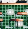 Retro mörkgröna plattor handgjorda tegelsten med isknäpp Norskt kök Badrumsvägg Tegelstenar Matsal Bar Counter Antik kakel