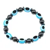 Magnetic Hematite Strands Bracelets Wholesale Black Magnet Stone Elastic Resin Flat Beads Bracelet European American Fashion Jewelry