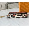 Carteiras de key de estampa selvagem Leopard Envelope Flap Keys Bolsa de volta com bolso zippy Pocket Perfect Smlg221t