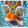 Dunxdec​​oテーブルランナーパーティーディナー布喜び中国の伝統的なダンスライオン刺繍柔らかい防水カバーファブリック210628