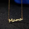 Dia das mães mamãe carta pingente colar para mulheres 2 cores mãe placa de identificação clavícula corrente gargantilha personalidade jóias presente