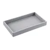 Fashion Grey Velvet Jewelry Ring Display Organizer Box Vassoio Holder Orecchino Storage Case Vetrina Scatole Bins1