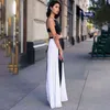 Patchwork Black White Dress Sexy Sleeveless Backless Spaghetti Strap Big Swing Long Maxi Dresses For Women Summer 2021 Plus Size X0521