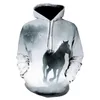 Herren Hoodies Herren Sweatshirts 2022 Mode Sweatshirt Herren/Damen 3D Weißes Pferd Tiermuster Unisex Streetwear Kapuzen Winter