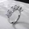 2021 semplice gioielli di moda 6mm 5A zircone CZ diamante 925 argento sterling taglio rotondo pietre preziose festa promessa donne anello di fidanzamento di nozze per il regalo degli amanti