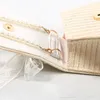 Dzieci Mini Torebka 2021 Summer Słomy Mała Dziewczynka Koronki Bow Cross Body Torba Rattan Handmade Baby Coin Pasta Tot