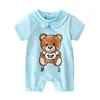 Pasgeboren Kids Romper Baby Jongens Ronde Kraag Streep Korte Mouw Jumpsuits Baby Kids Zachte Katoenen Luier Kleding Fit 024M290k2862595